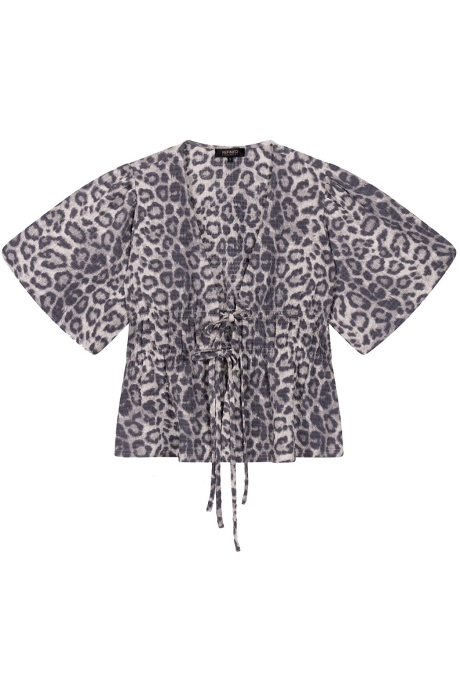 PUFFED SHOULDER BLOUSE POPPY R2503937673 850 LEOPARD